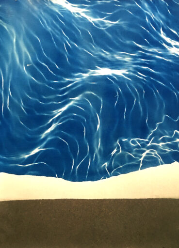 Landscape II , Cyanotype Photography,  68 x 50 cm / 26 x 19 inches, dyed mould made paper 340 gram, Edition 1/1 2021