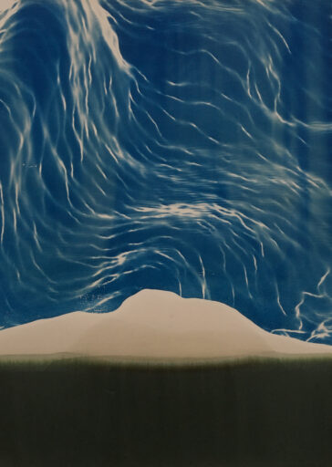 Landscape III , Cyanotype Photography, 68 x 50 cm. / 26 x 19 inches, dyed mould made paper, 340 gram, Edition 1/1 2021  