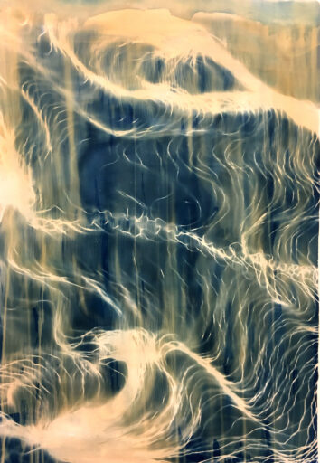 Wave IV , Cyanotype Photography,  140 x 100 cm / 55 x 39 inches , Fabriano Artistico paper 300 gram, edition 1/1, 2020