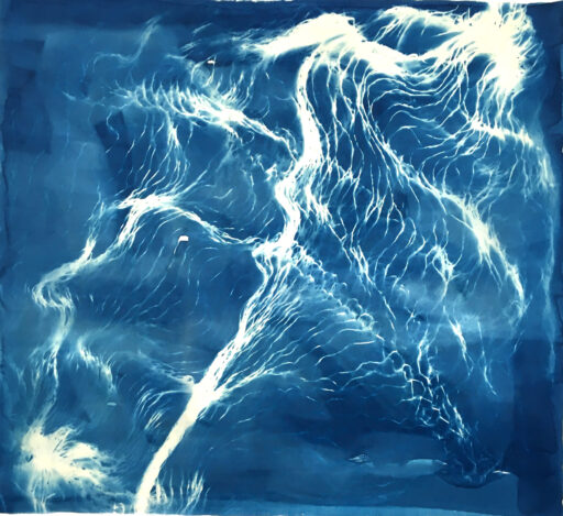 Wave I, Cyanotype Photography, 140 x 130 cm / 55 x 51 inches, Fabriano Artistico paper 300 gram , edition 1/1 2020